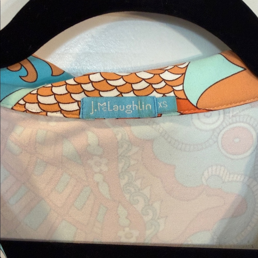j mclaughlin orange blue psychedelic paisley chinoiserie in Catalina knit XS - Picture 2 of 4